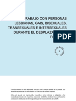 El Trabajo Con Personas Lesbianas, Gais, Bisexuales, Transexuales e Intersexuales Durante El Desplazamiento Forzado