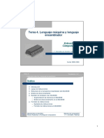 Tema 4. Lenguaje Máquina y Lenguaje Ensamblador: Estructura de Computadores