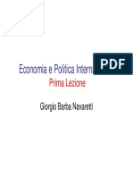 Economia e Politica Internazionale Lezione 1