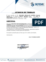 CERTIFICADO DE TRABAJO Oficina