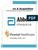 Merger and Acquistion of Pharmaseutical Sector