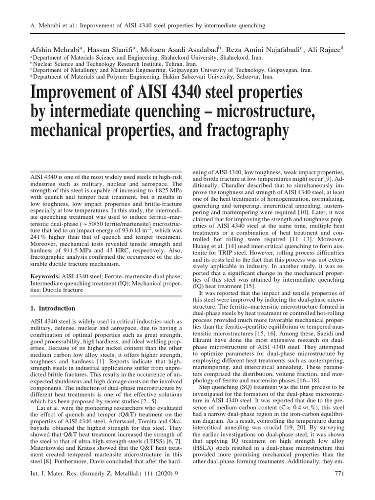 4340qtHtIq1Diff Heatr Test PDF Heat Treating Steel