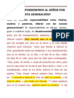 Cómo Responderemos Al Señor Por Esta Generación