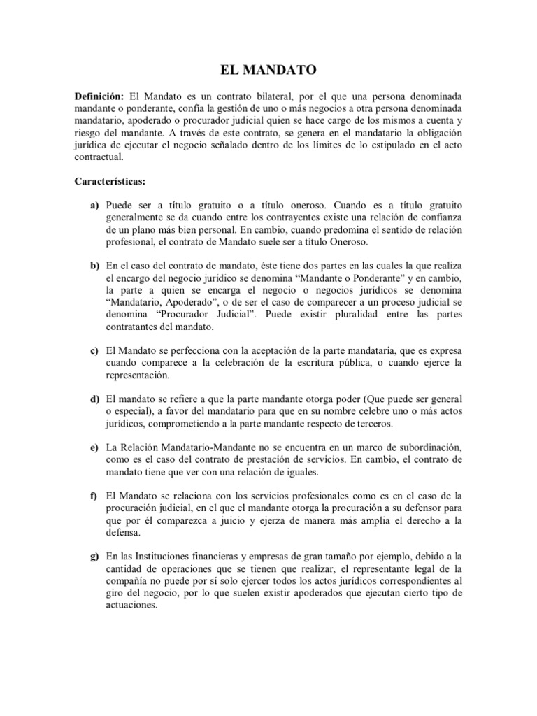 Mandante y mandatario: Definiciones y diferencias | PDF | Gobierno ...
