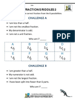 A B C D: Comparing Fractions Riddles 2