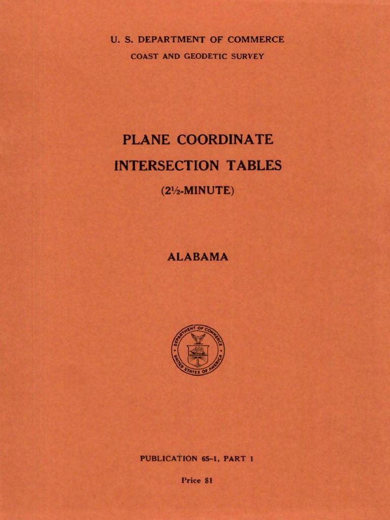 Alabama Plane Coordinate Tables | PDF | Latitude | Cartography