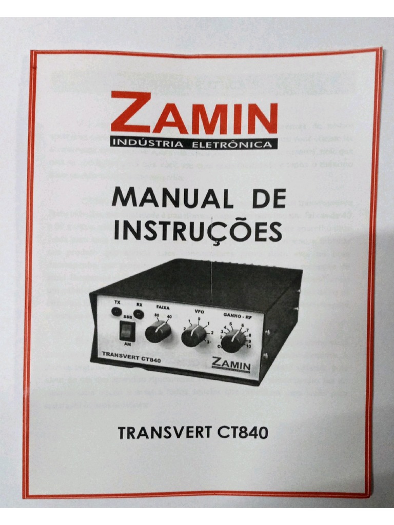 Manual Original Zamin Transverter CT 840 40m 80 by PY2LTX | PDF