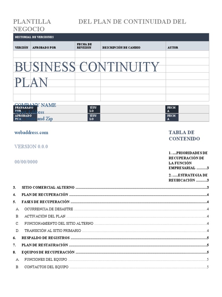 Plan de Continuidad del Negocio | PDF | Business | Informática