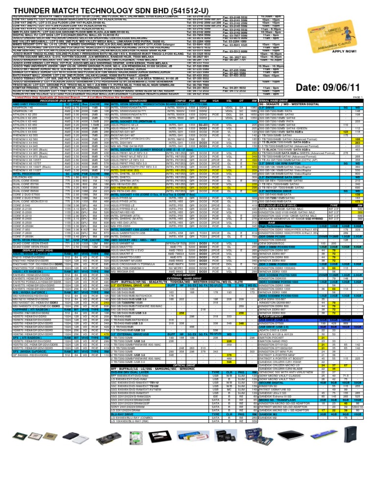 Http Www Thundermatch Com My Final Images Price List 1 Pdf Secure Digital Advanced Micro Devices