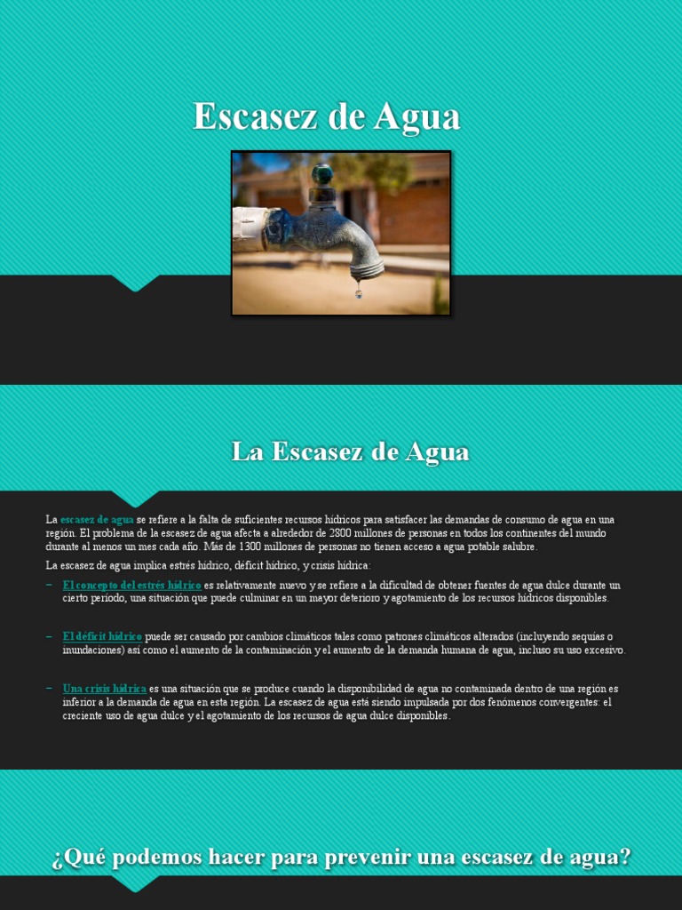 Causas y Consecuencias de la Escasez de Agua | PDF | Escasez de agua | Agua