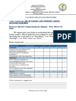 Parent Action Cell Evaluation Form