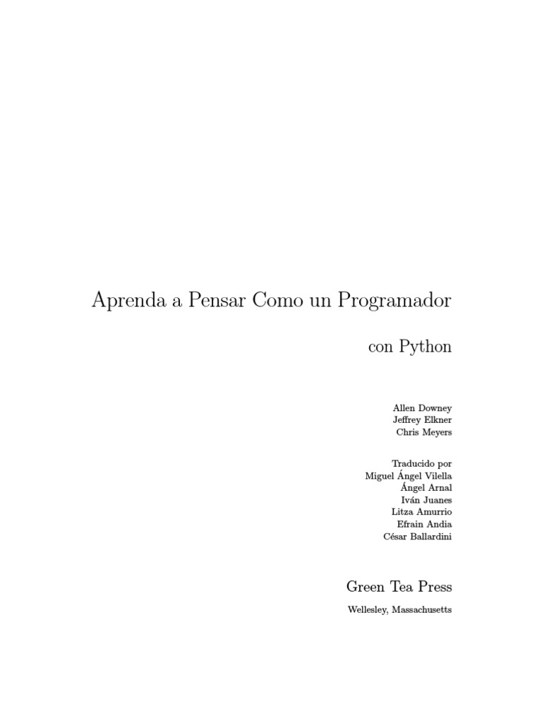 Piensa como un Programador con Python | PDF | Python (lenguaje de ...