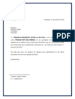 Carta Solicitud de Vacaciones