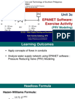 CE423 Unit 3c EPANET Software Exercise Activity PRV Modeling SC