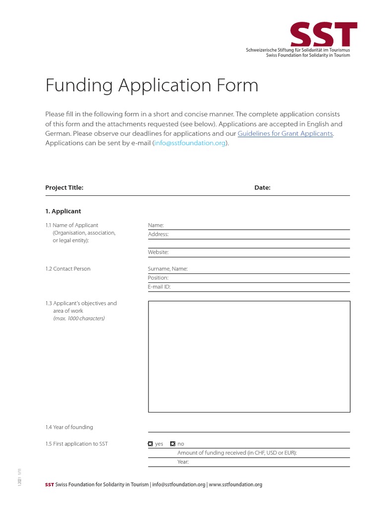 SST Funding-Application-Form-21 en B | PDF