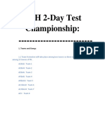 PH 2-Day Test Championship: - : 1. Teams and Group