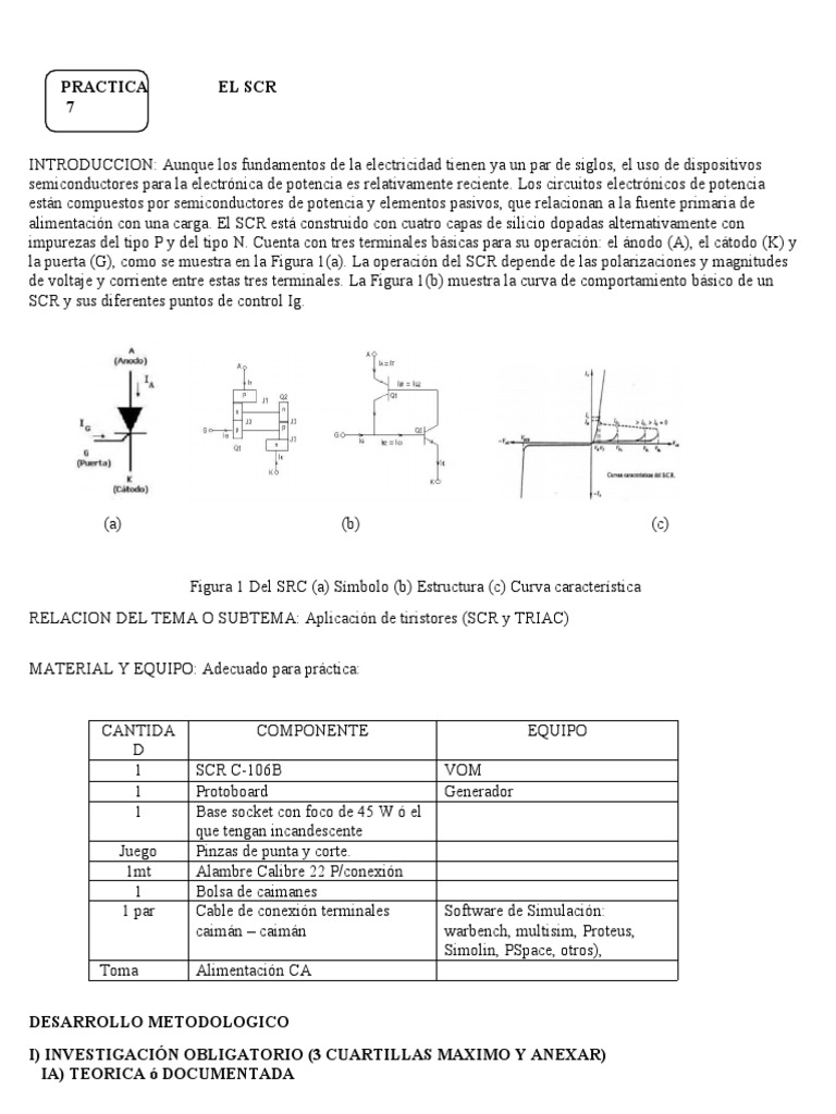 Funcionamiento y Aplicaciones del SCR | PDF | Diodo | Transistor