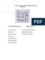 Stoichiometric Calculations For Reactions in Solution