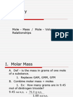 Chemistry Mole-Mass and Mole-Volume Relationships