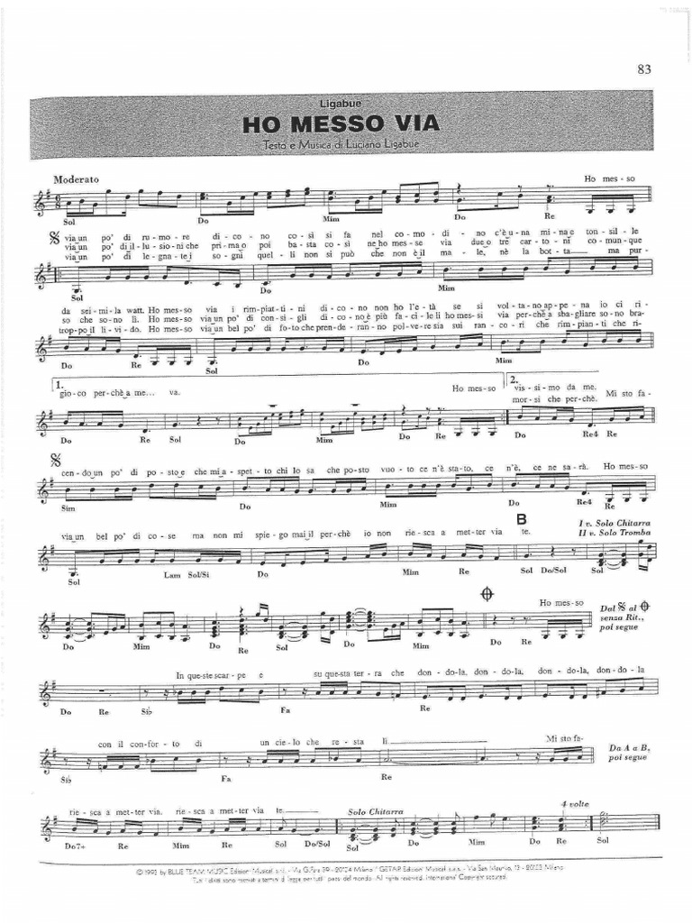 Ligabue Ho Messo Via PDF