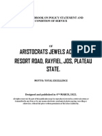 Aristocrat's Staff Handbook On Policy Statement and Condition of Servic1
