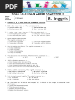 Soal Uas Bahasa Inggris Kelas 4 SD Semester 2 Dan Kunci Jawabanpdf