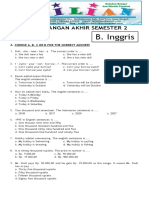 Soal Uas Bahasa Inggris Kelas 4 SD Semester 2 Dan Kunci Jawabanpdf