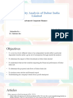 Sensitivity Analysis of Dabur India Limited: Advanced Corporate Finance