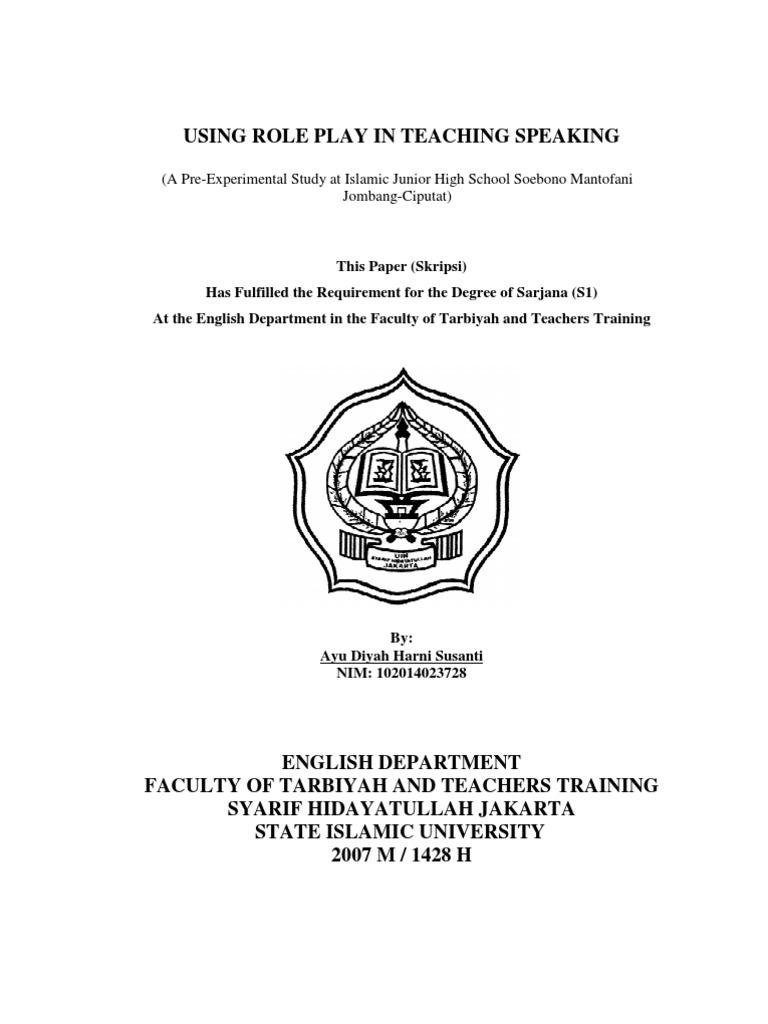 Rc19-Using Role Play in Teaching Speaking | PDF | English As A Second ...