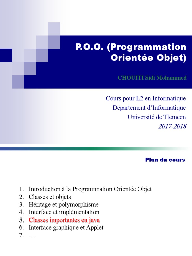 Interfaces en POO avec Java | PDF | Classe (informatique) | Java ...