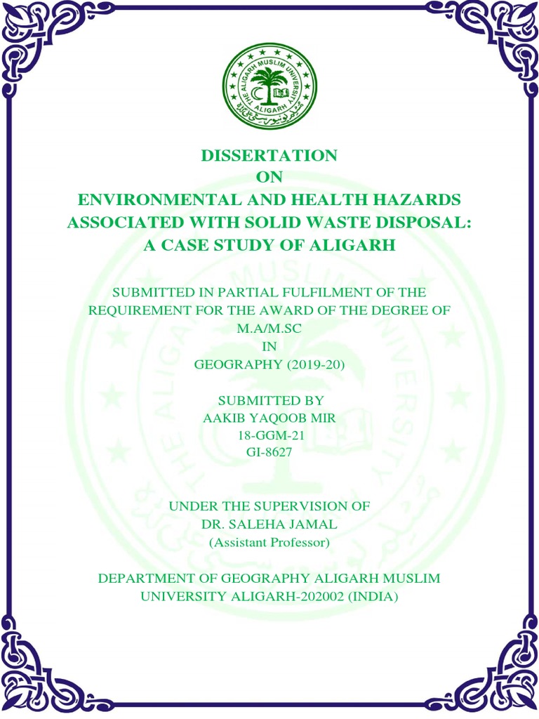 dissertation on waste disposal
