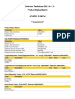 Cat Electronic Technician 2021A v1.0 Product Status Report