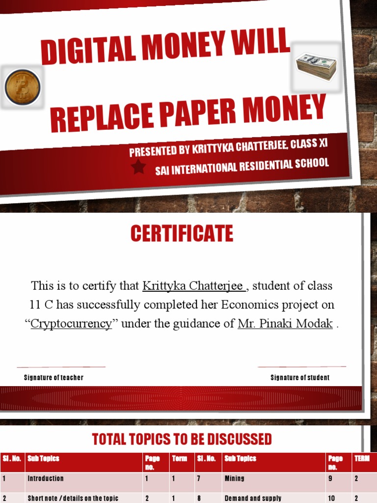 Digital Money Will Replace Paper Money PDF Cryptocurrency Bitcoin