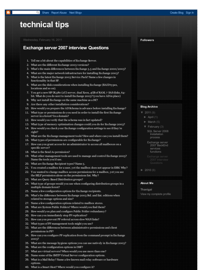 Exchange Server 2007 Interview Prep | PDF | Microsoft Exchange Server ...