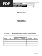 1.0 Method Statement Above Ground - Drainage System