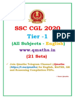 (English 21 Sets) SSC CGL 2020 All 21 Sets Question Paper (WWW - Qmaths.in)