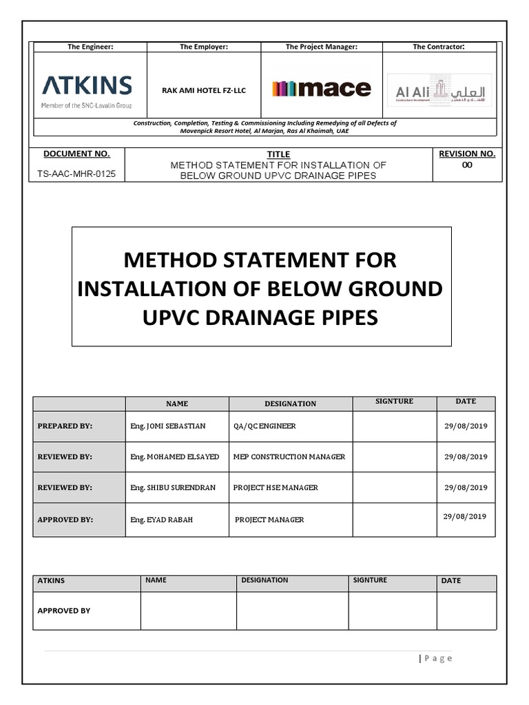 MST For Below Ground UPVC Drainage Pipes | PDF