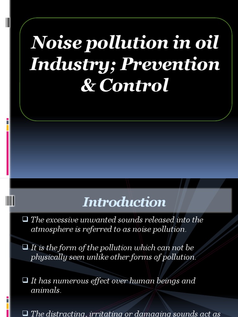 Noise Pollution Control in Oil Industry | PDF | Oil Well | Pollution