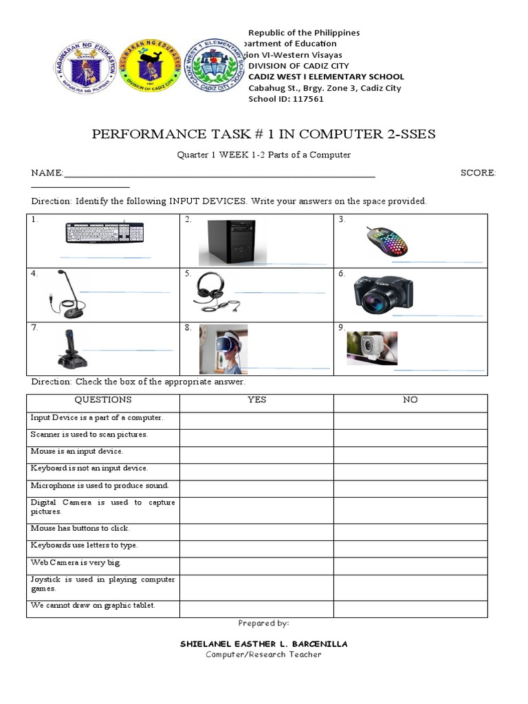 Computer Summative Test and Performance Task 1 | PDF | Computer ...