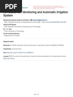 IOT Based Soil Monitoring and Automatic Irrigation System