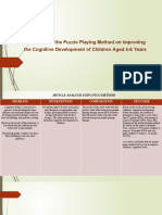 The Effect of The Puzzle Playing Method On Improving The Cognitive Development of Children Aged 4-6 Years