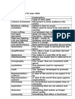 Analysis Terms For Pop Video