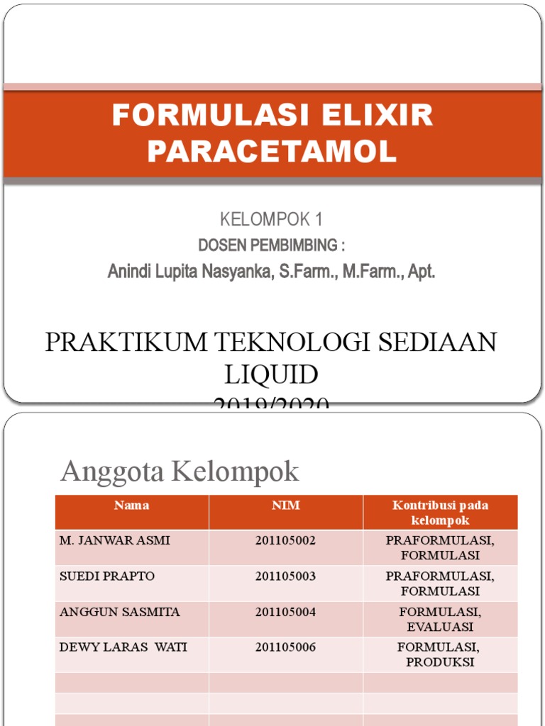 Kel 1 Elixir Paracetamol New PDF