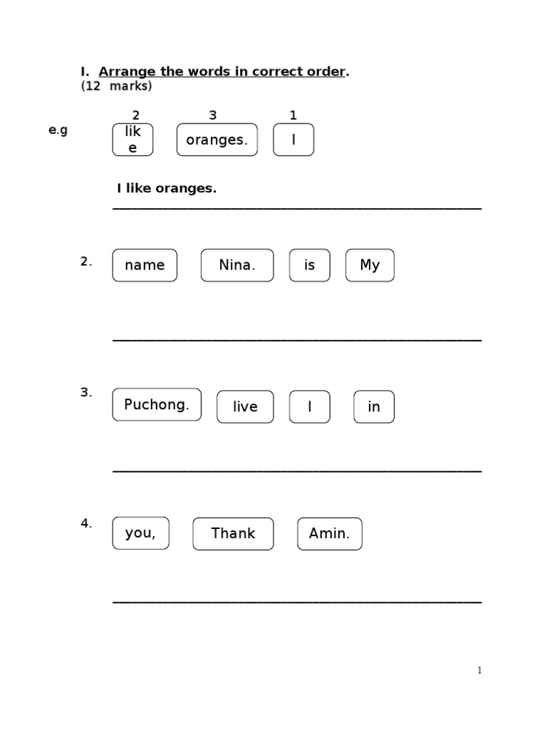 English Language Exercises for Students | PDF | Language Arts ...
