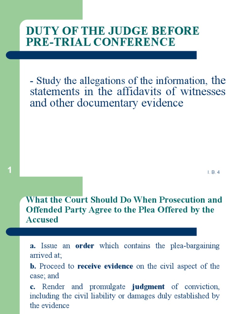 Guidelines for Judges on Conducting PreTrial Conferences and Issuing