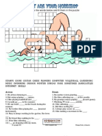 Hobbies Word Puzzle