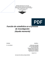 Función de Estadística en El Proceso de Investigación (Ayuda Memoria)