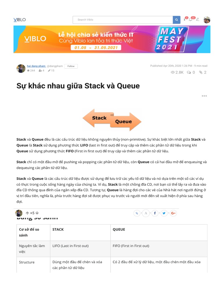 Sự Khác Nhau Giữa Stack Và Queue – FUKQQ