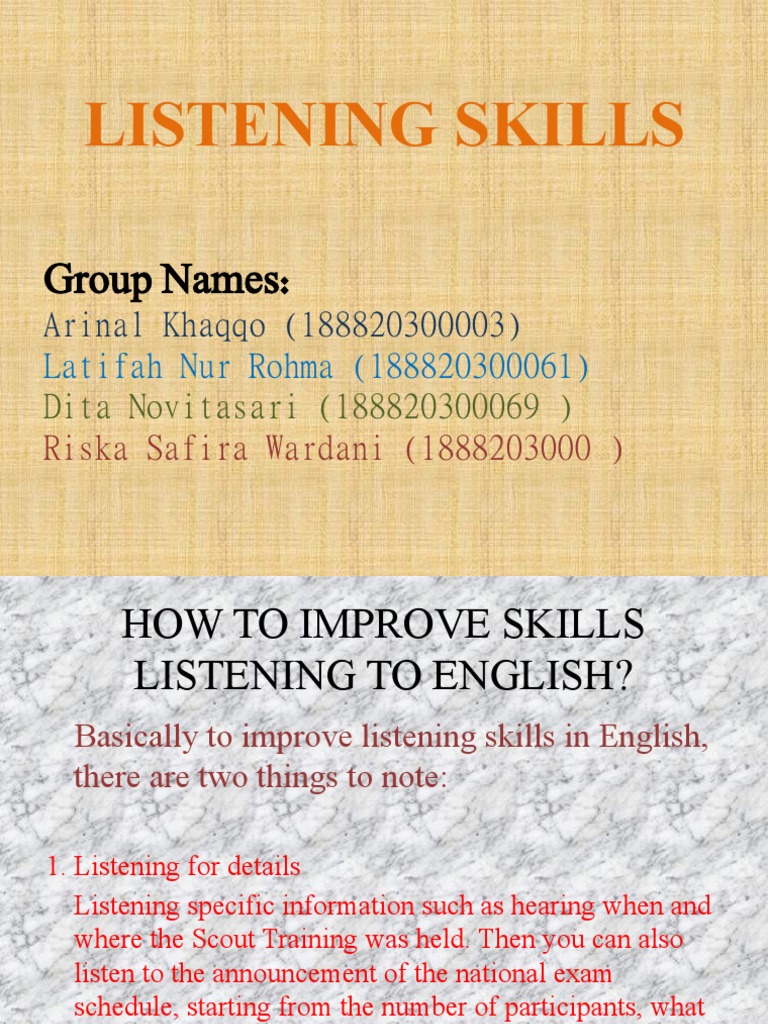 Listening Skills PDF English Language Behavior Modification