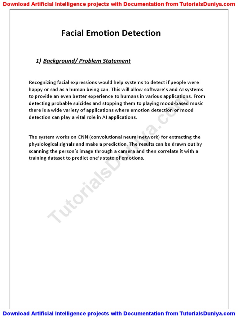 Facial Emotion Detection System | PDF | Artificial Intelligence ...